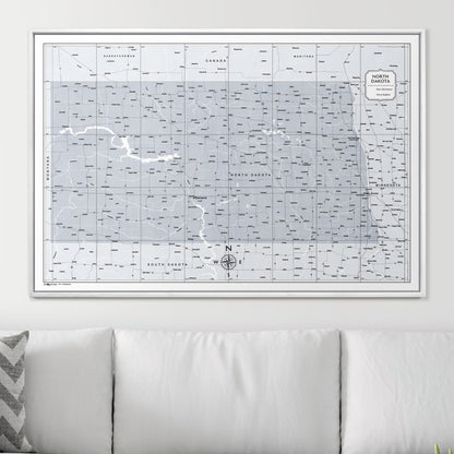 Push Pin North Dakota Map (Pin Board) - Light Gray Color Splash CM Pin Board