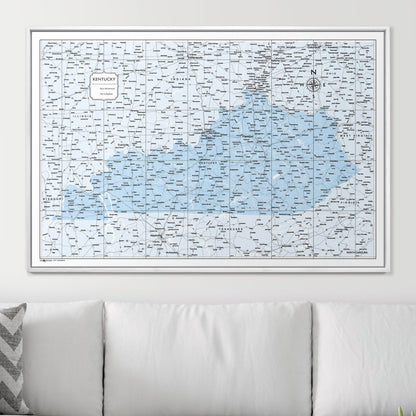 Push Pin Kentucky Map (Pin Board) - Light Blue Color Splash CM Pin Board