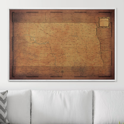 Push Pin North Dakota Map (Pin Board) - Golden Aged CM Pin Board