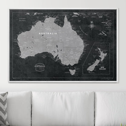 Push Pin Australia Map (Pin Board) - Modern Slate CM Pin Board