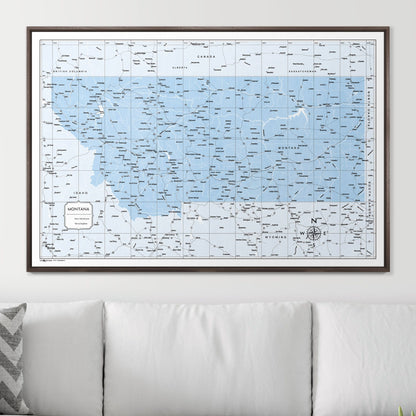 Push Pin Montana Map (Pin Board) - Light Blue Color Splash CM Pin Board