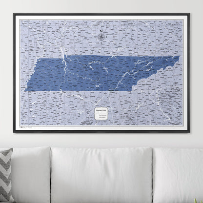 Push Pin Tennessee Map (Pin Board) - Navy Color Splash CM Pin Board