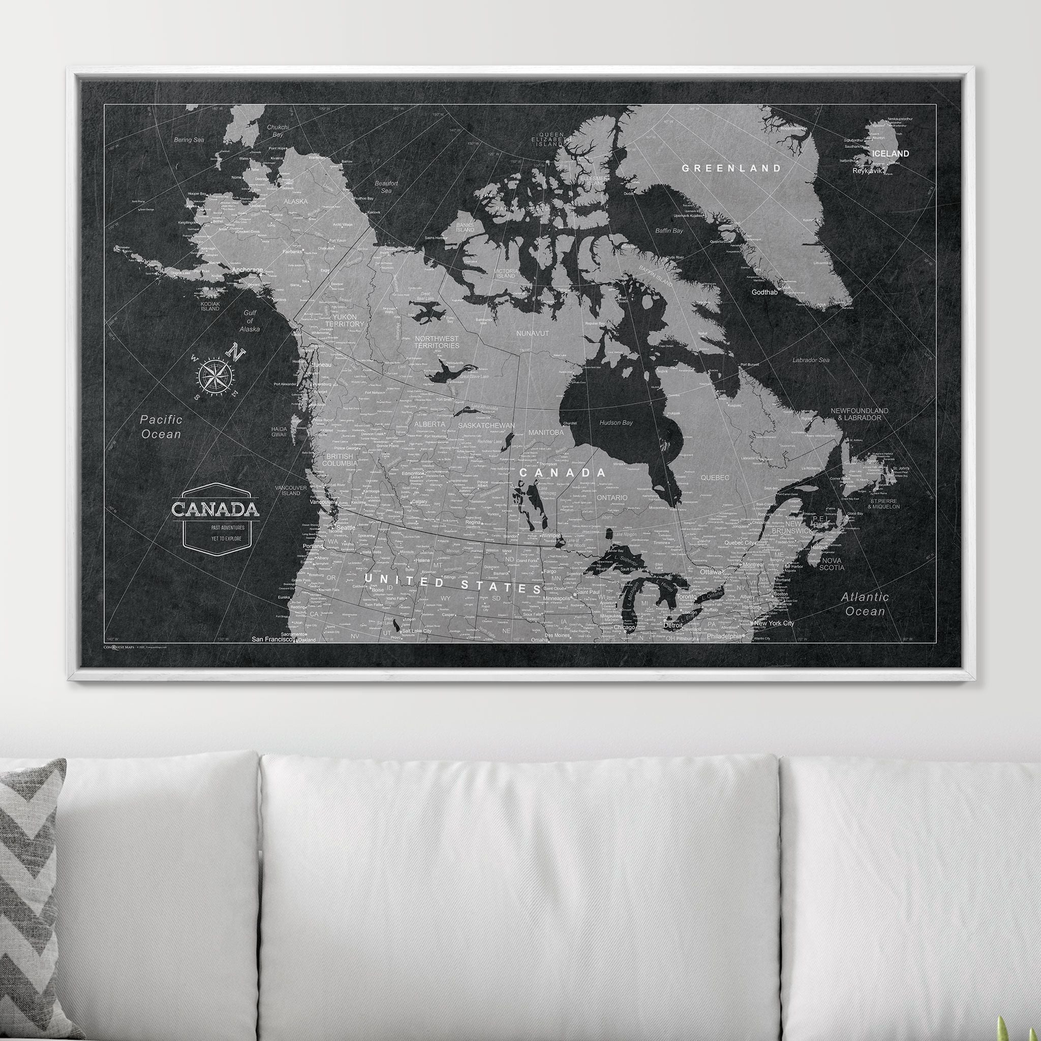 Push Pin Canada Map (Pin Board) - Modern Slate CM Pin Board