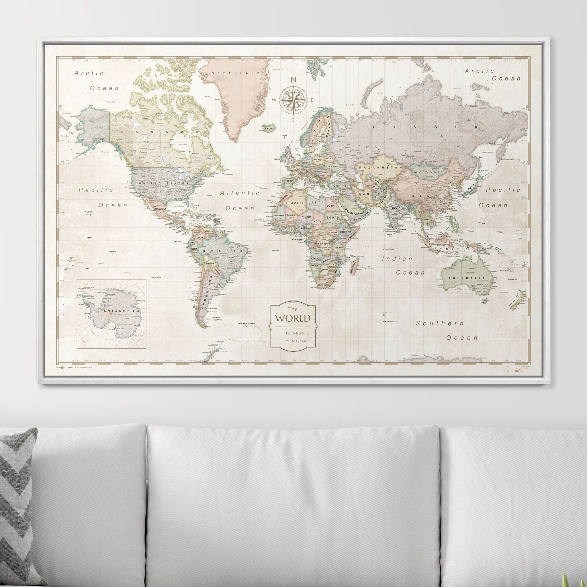 Push Pin World Map (Pin Board) - Desert Sunrise CM Pin Board