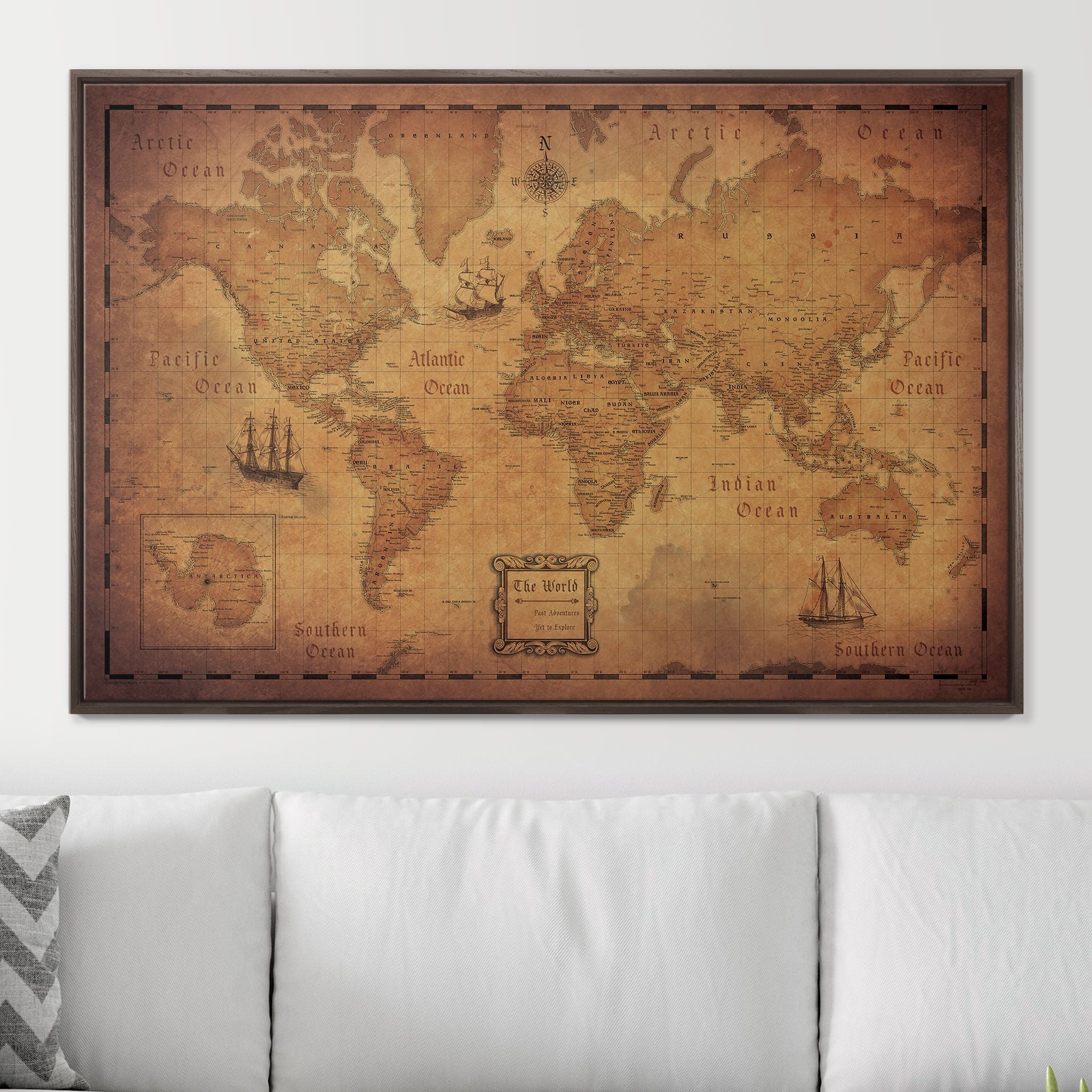 Push Pin World Map (Pin Board) - Golden Aged CM Pin Board