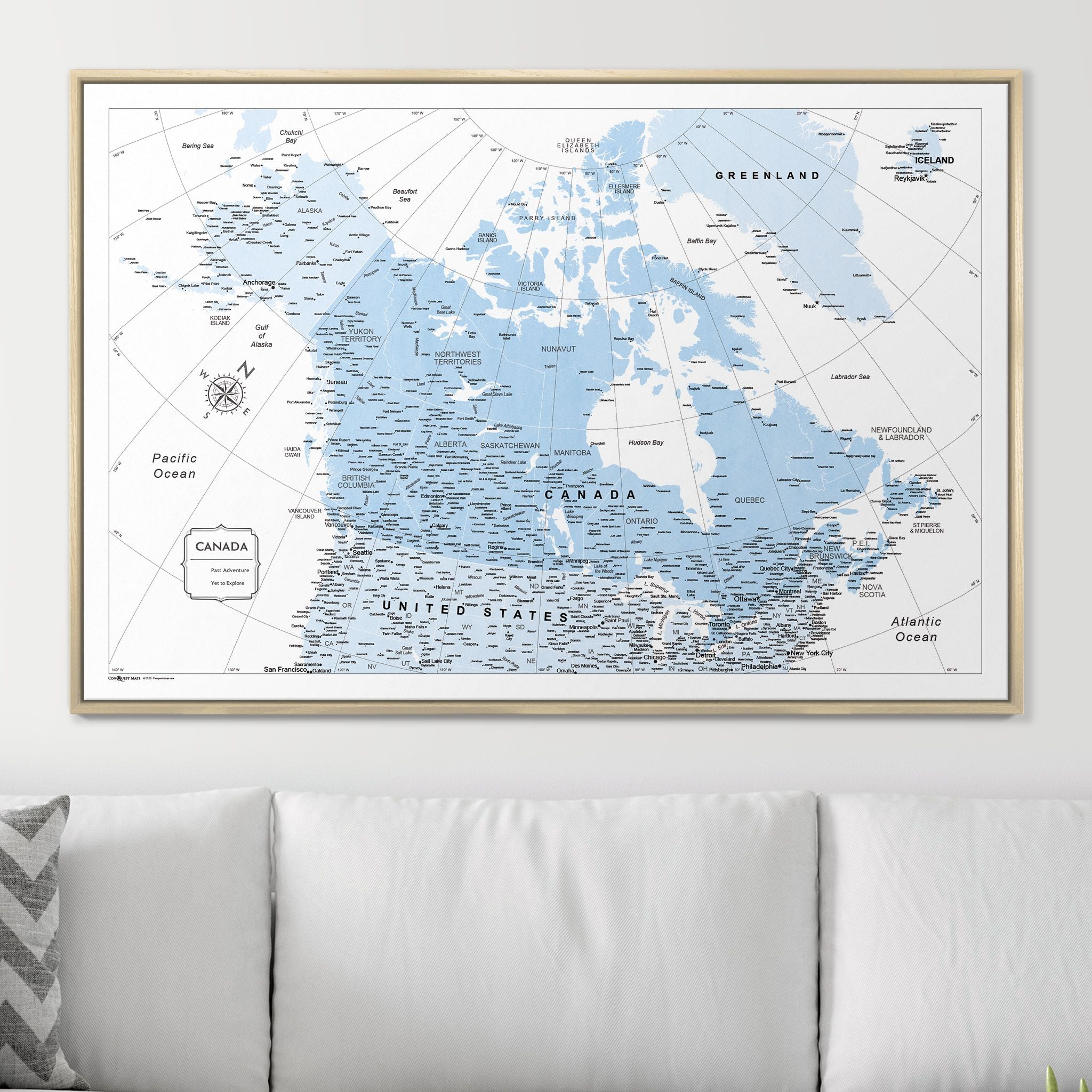 Push Pin Canada Map (Pin Board) - Light Blue Color Splash CM Pin Board