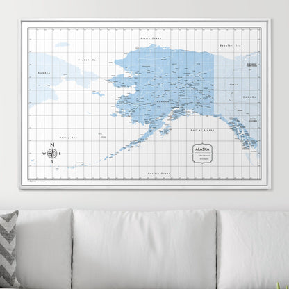 Push Pin Alaska Map (Pin Board) - Light Blue Color Splash CM Pin Board