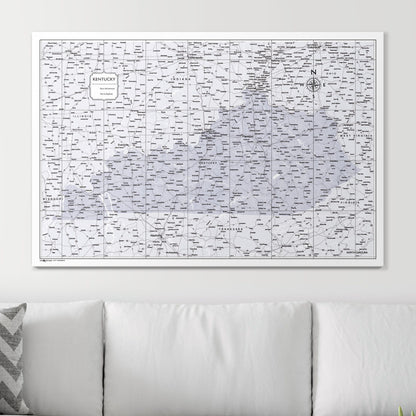 Push Pin Kentucky Map (Pin Board) - Light Gray Color Splash CM Pin Board