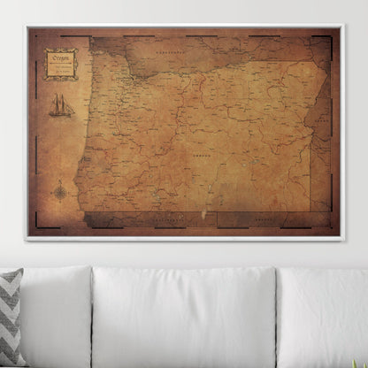 Push Pin Oregon Map (Pin Board) - Golden Aged CM Pin Board