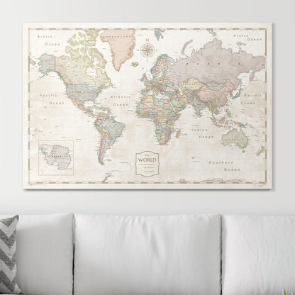 Push Pin World Map (Pin Board) - Desert Sunrise CM Pin Board