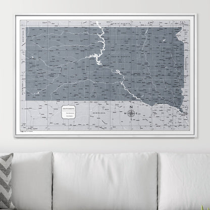 Push Pin South Dakota Map (Pin Board) - Dark Gray Color Splash CM Pin Board