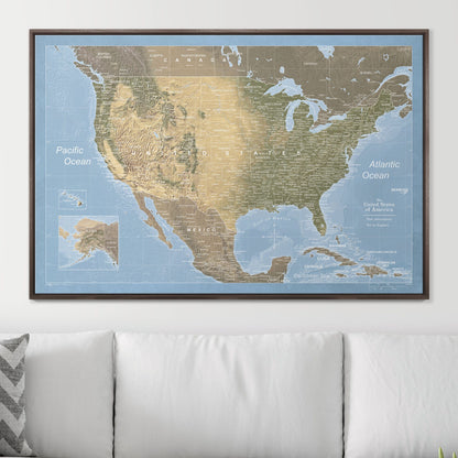 Push Pin USA Map (Pin Board) - Natural Earth CM Pin Board