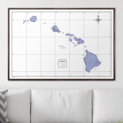 Push Pin Hawaii Map (Pin Board) - Purple Color Splash CM Pin Board