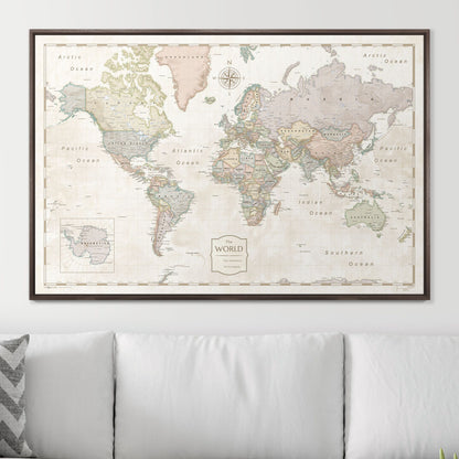 Push Pin World Map (Pin Board) - Desert Sunrise CM Pin Board