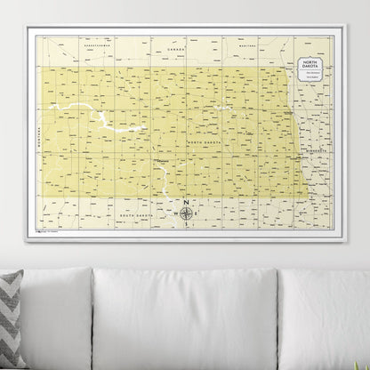 Push Pin North Dakota Map (Pin Board) - Yellow Color Splash CM Pin Board