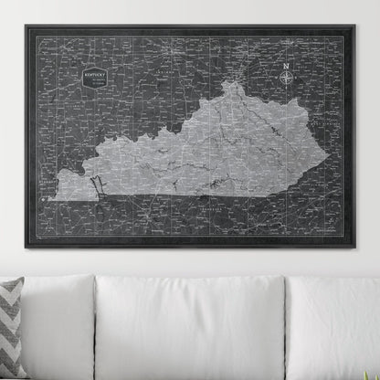 Push Pin Kentucky Map (Pin Board) - Modern Slate CM Pin Board