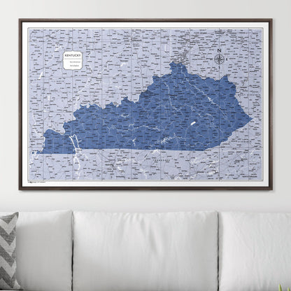 Push Pin Kentucky Map (Pin Board) - Navy Color Splash CM Pin Board