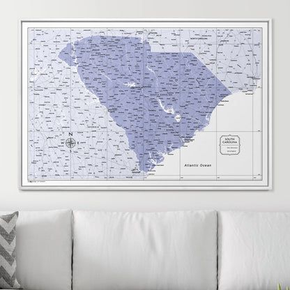 Push Pin South Carolina Map (Pin Board) - Purple Color Splash CM Pin Board