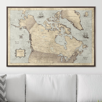 Push Pin Canada Map (Pin Board) - Rustic Vintage CM Pin Board