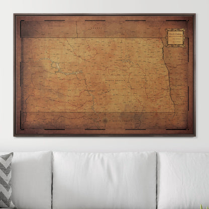 Push Pin North Dakota Map (Pin Board) - Golden Aged CM Pin Board