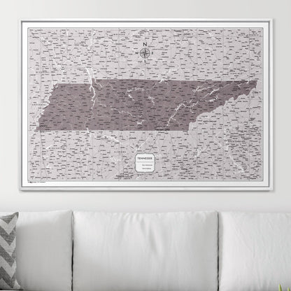 Push Pin Tennessee Map (Pin Board) - Dark Brown Color Splash CM Pin Board