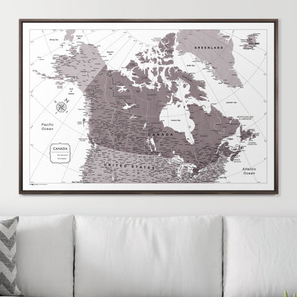 Push Pin Canada Map (Pin Board) - Dark Brown Color Splash CM Pin Board