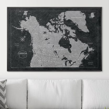 Push Pin Canada Map (Pin Board) - Modern Slate CM Pin Board