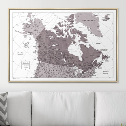 Push Pin Canada Map (Pin Board) - Dark Brown Color Splash CM Pin Board