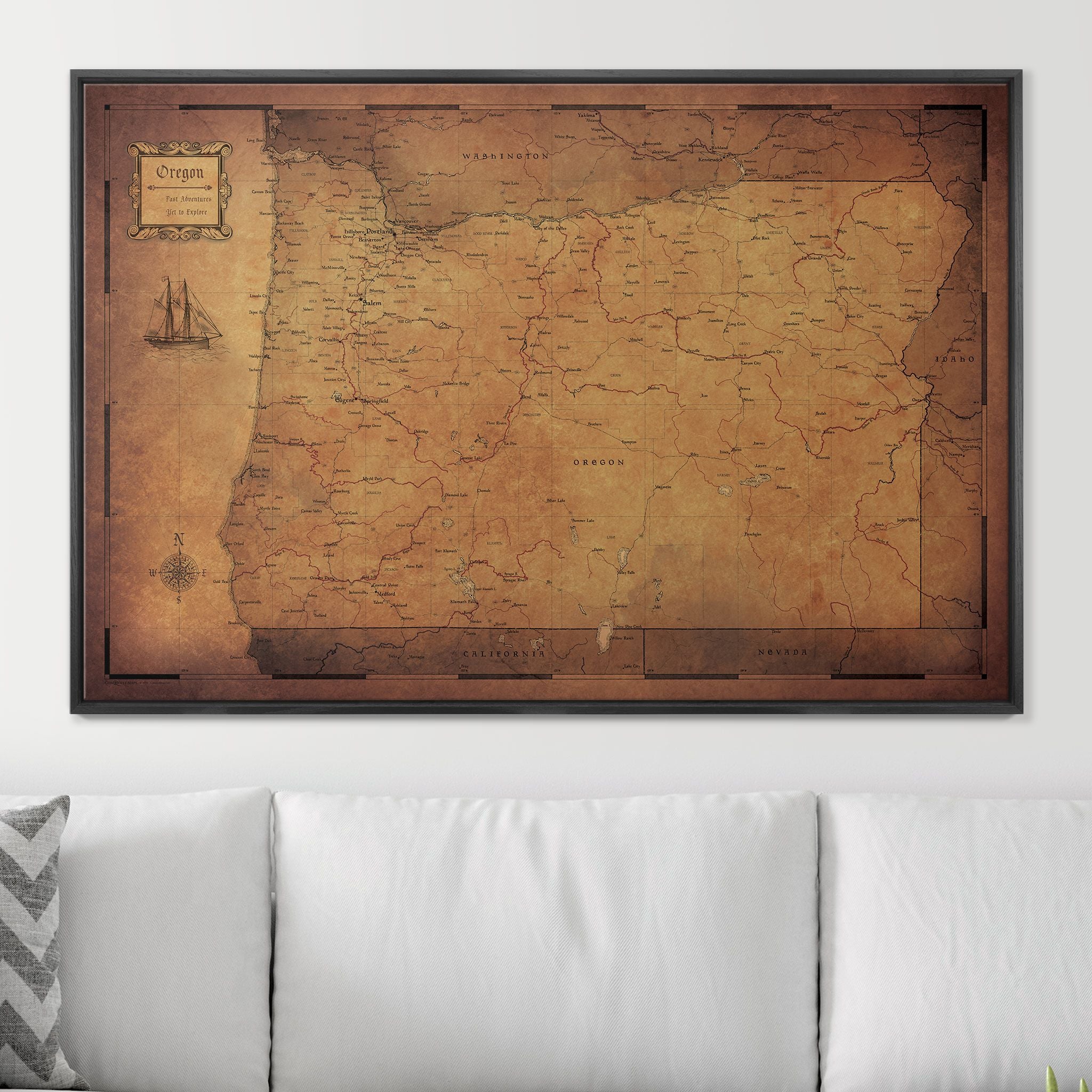 Push Pin Oregon Map (Pin Board) - Golden Aged CM Pin Board