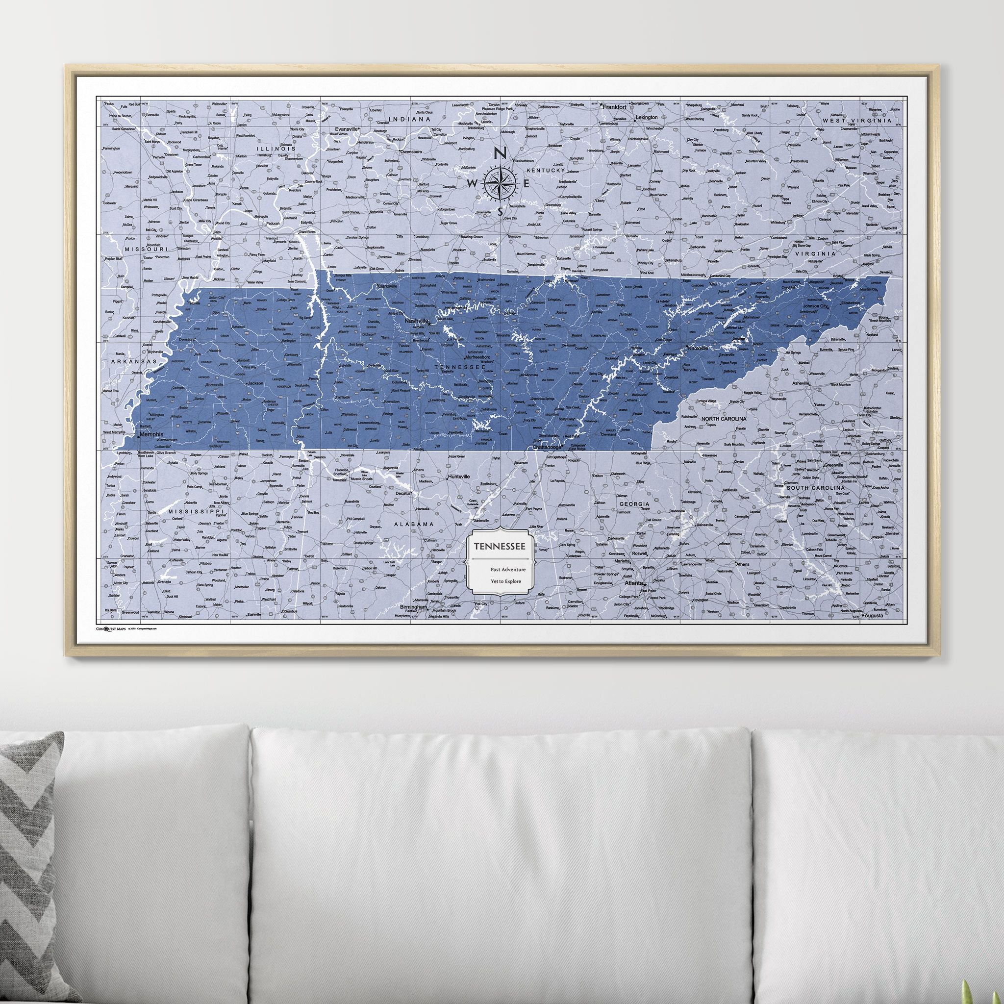 Push Pin Tennessee Map (Pin Board) - Navy Color Splash CM Pin Board