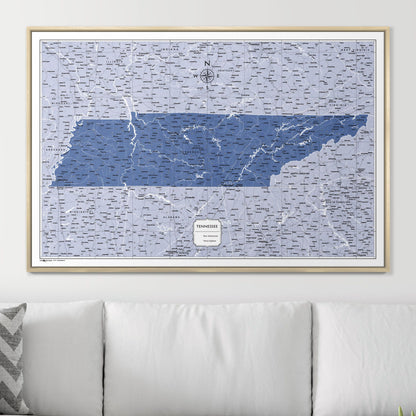 Push Pin Tennessee Map (Pin Board) - Navy Color Splash CM Pin Board