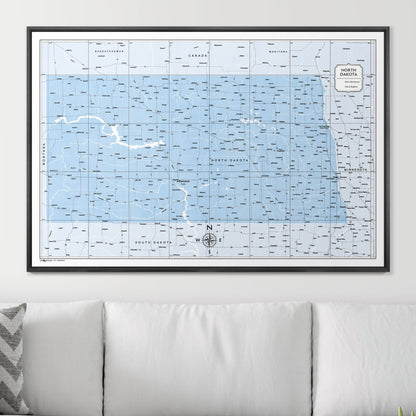 Push Pin North Dakota Map (Pin Board) - Light Blue Color Splash CM Pin Board