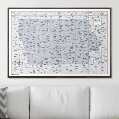 Push Pin Iowa Map (Pin Board) - Light Gray Color Splash CM Pin Board