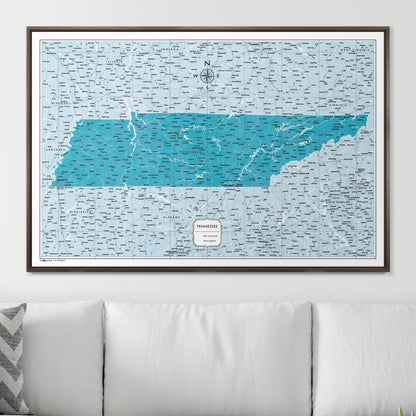 Push Pin Tennessee Map (Pin Board) - Teal Color Splash CM Pin Board