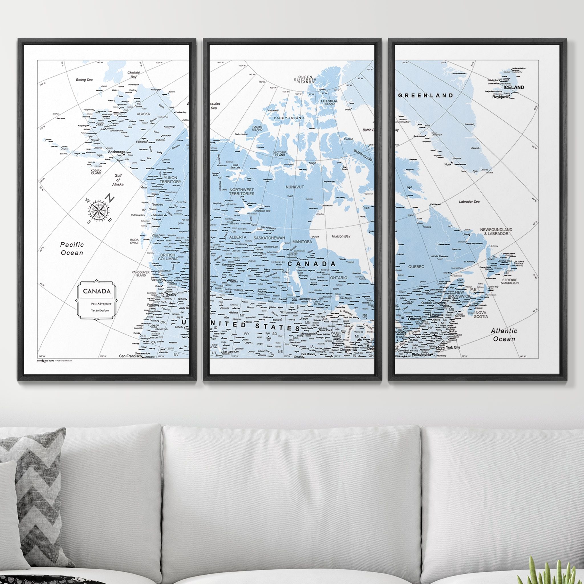 Push Pin Canada Map (Pin Board) - Light Blue Color Splash CM Pin Board