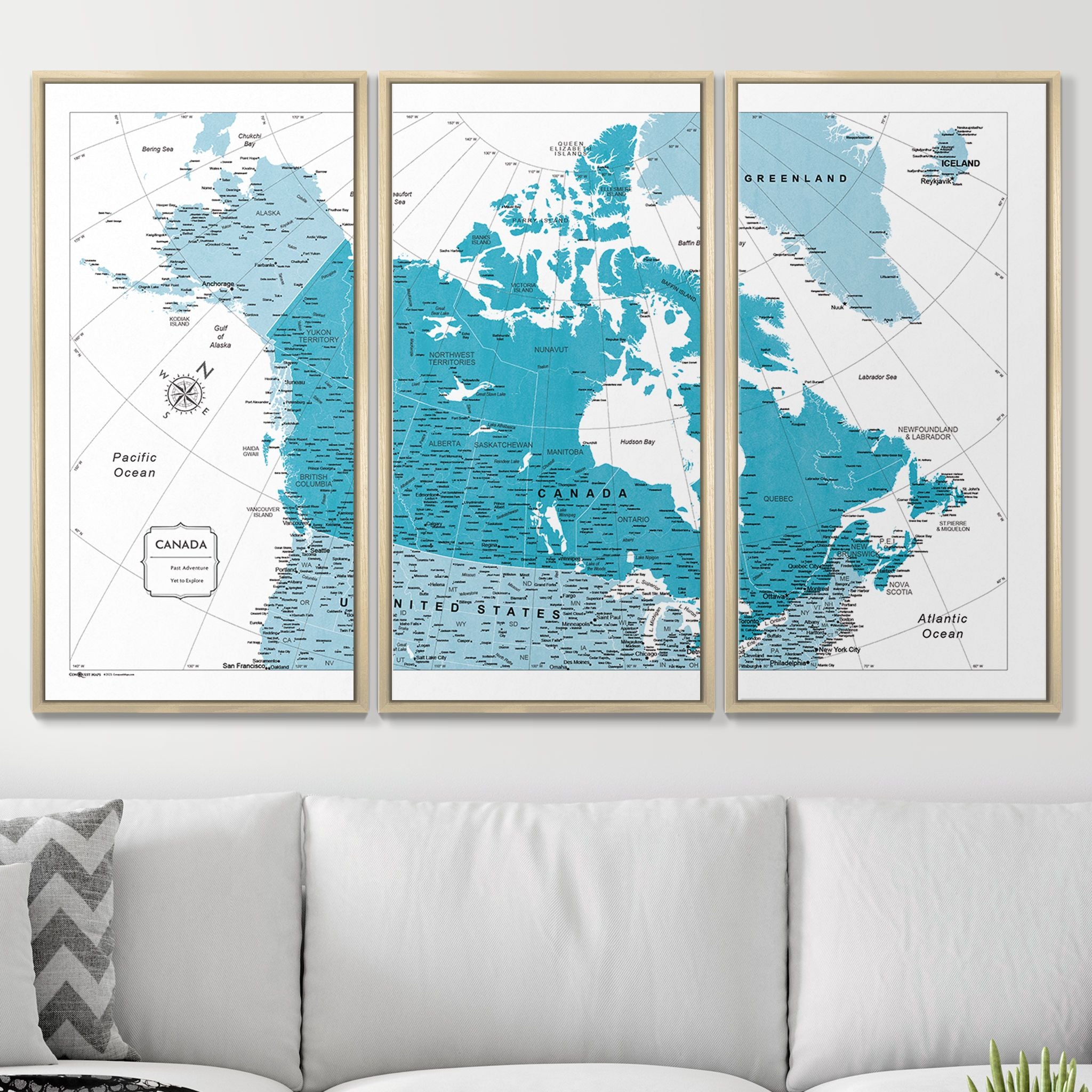 Push Pin Canada Map (Pin Board) - Teal Color Splash CM Pin Board