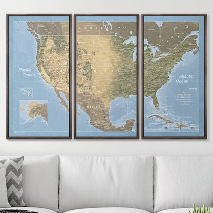 Push Pin USA Map (Pin Board) - Natural Earth CM Pin Board