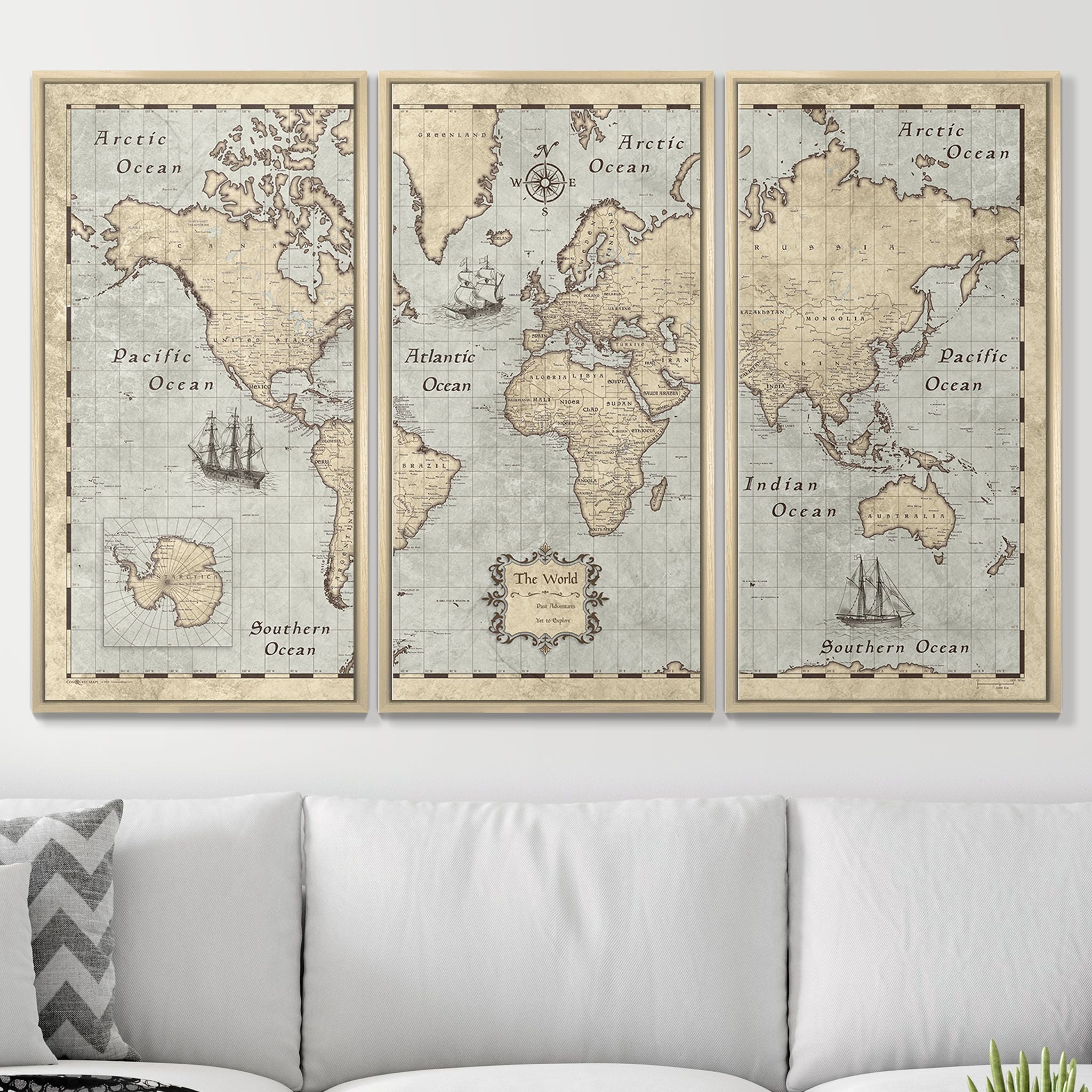 Push Pin World Map (Pin Board) - Rustic Vintage CM Pin Board