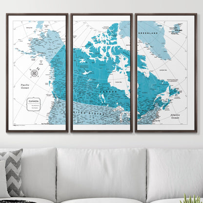 Push Pin Canada Map (Pin Board) - Teal Color Splash CM Pin Board