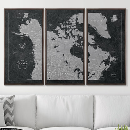 Push Pin Canada Map (Pin Board) - Modern Slate CM Pin Board