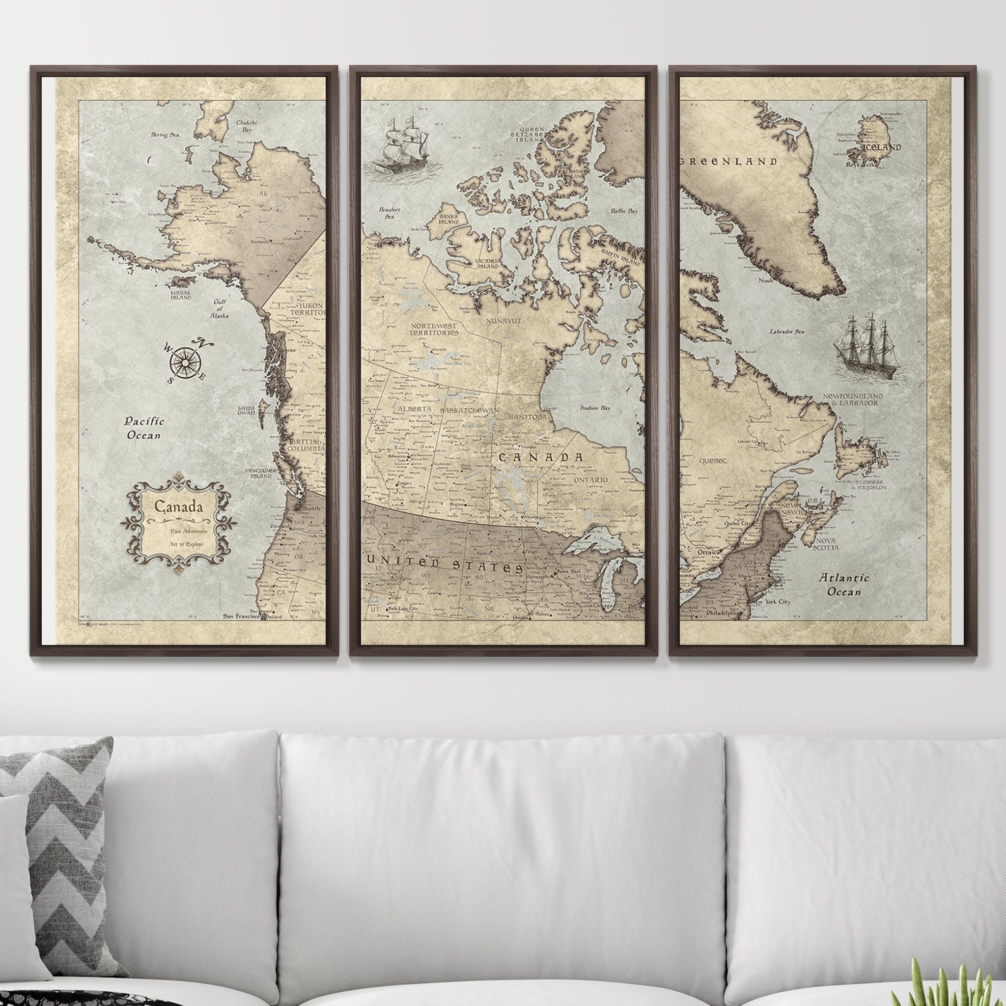 Push Pin Canada Map (Pin Board) - Rustic Vintage CM Pin Board