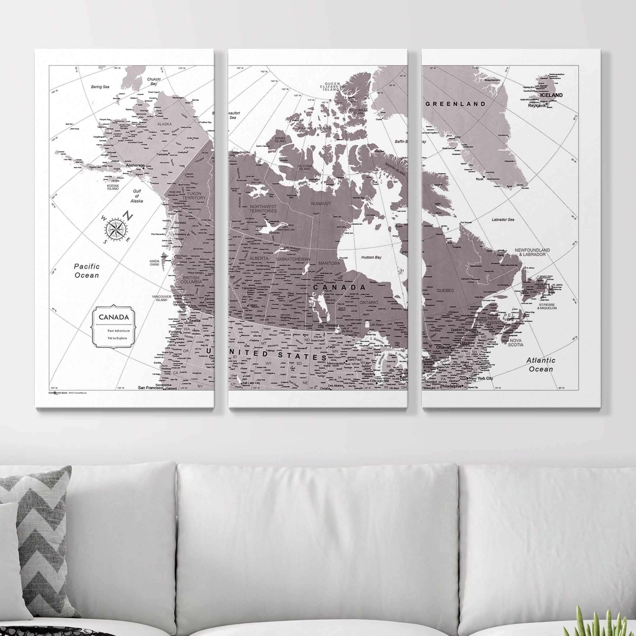 Push Pin Canada Map (Pin Board) - Dark Brown Color Splash CM Pin Board