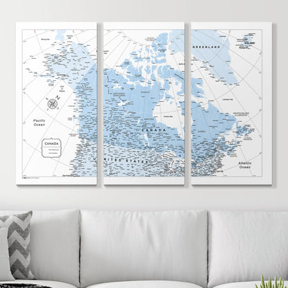 Push Pin Canada Map (Pin Board) - Light Blue Color Splash CM Pin Board