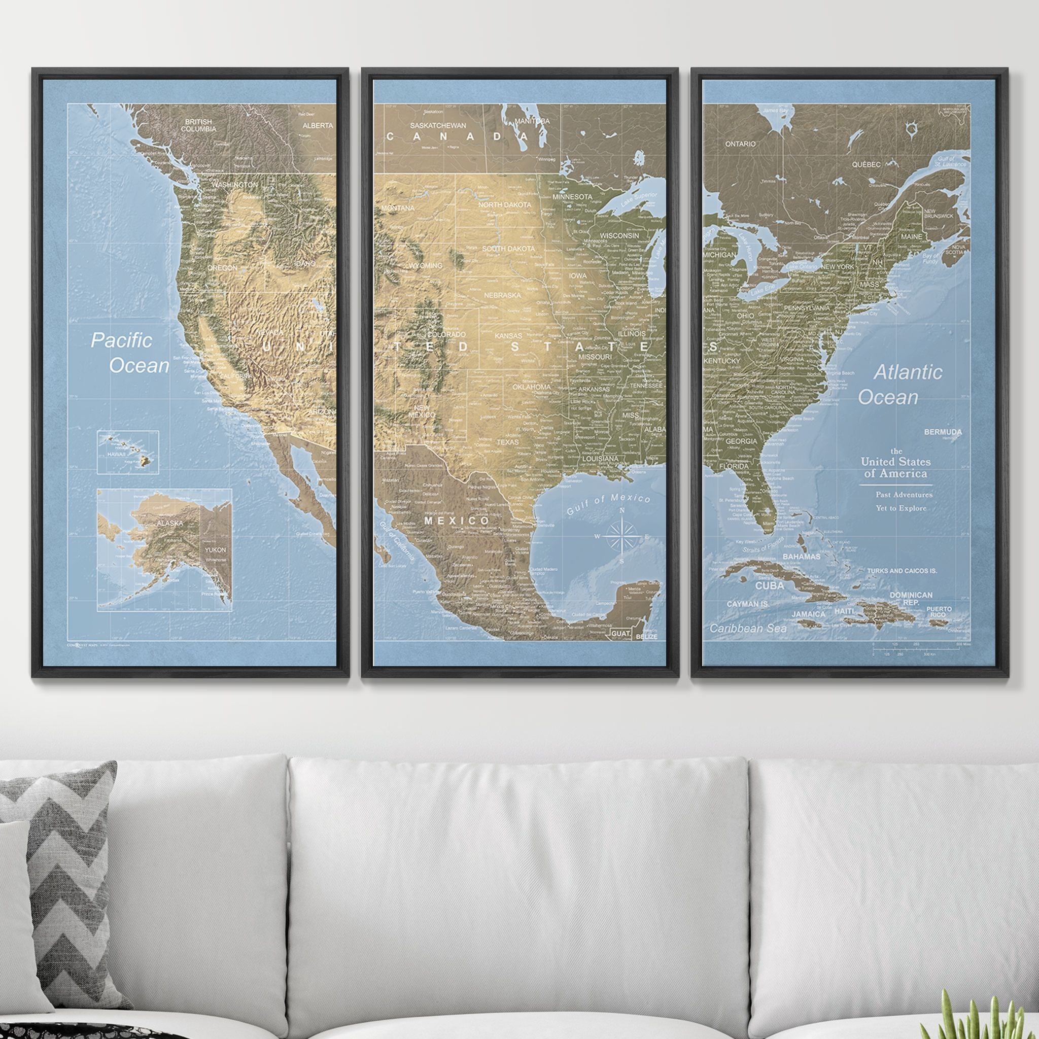 Push Pin USA Map (Pin Board) - Natural Earth CM Pin Board