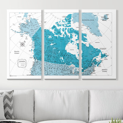 Push Pin Canada Map (Pin Board) - Teal Color Splash CM Pin Board