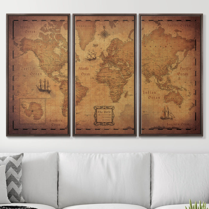 Customizable World Map Pinboard for Travelers & Home Decor 