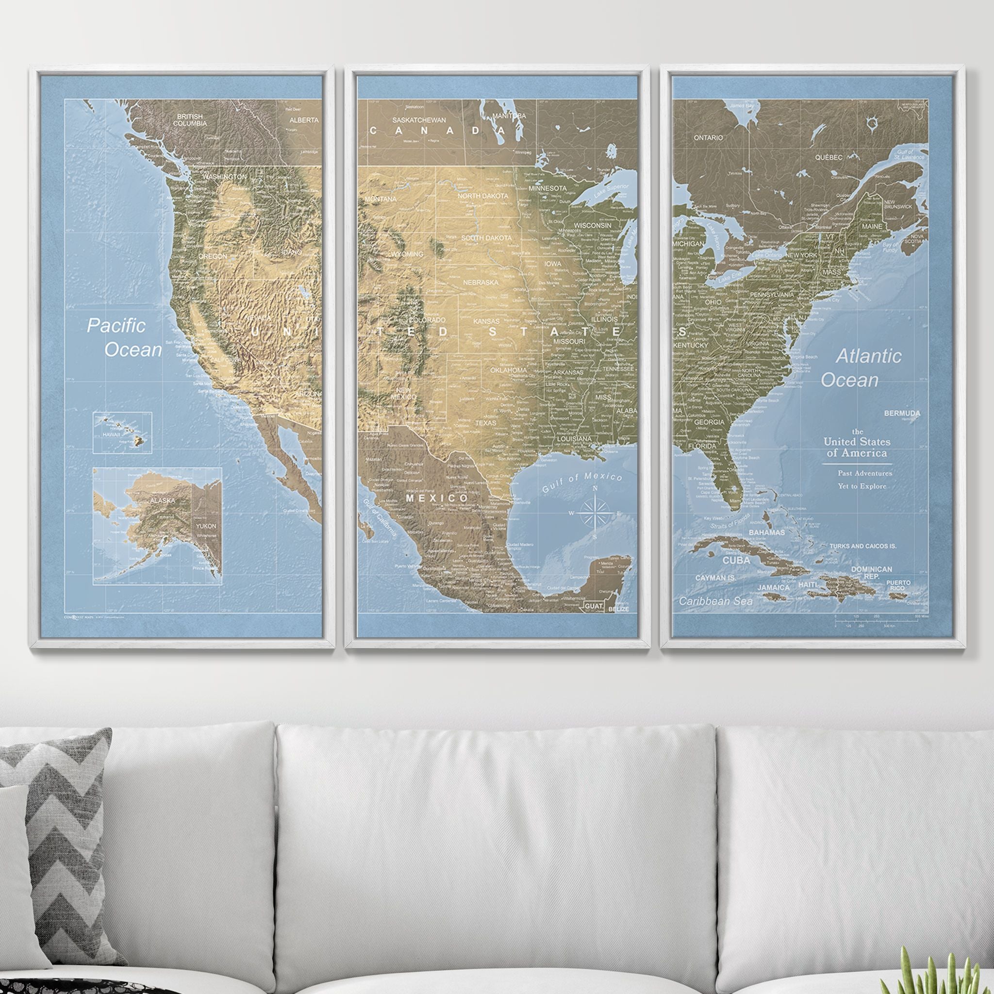 Push Pin USA Map (Pin Board) - Natural Earth CM Pin Board