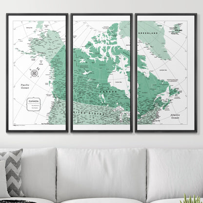 Push Pin Canada Map (Pin Board) - Green Color Splash CM Pin Board