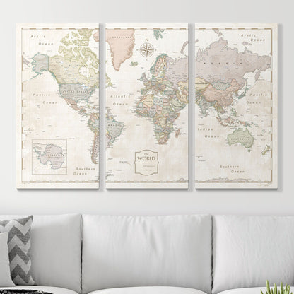 Push Pin World Map (Pin Board) - Desert Sunrise CM Pin Board