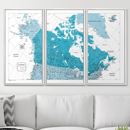 Push Pin Canada Map (Pin Board) - Teal Color Splash CM Pin Board